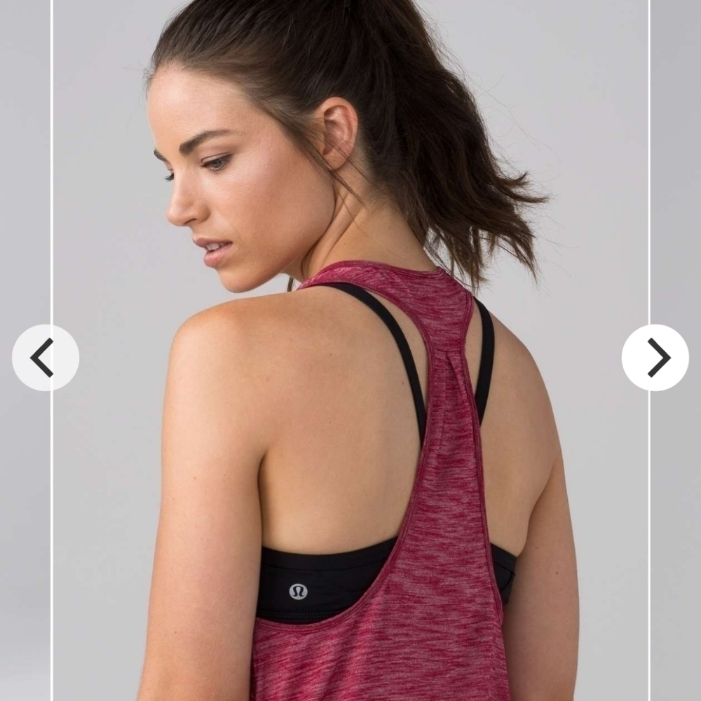 Lululemon 105 Singlet Heathered Cranberry Tank Top Size 6 - Picture 3 of 9